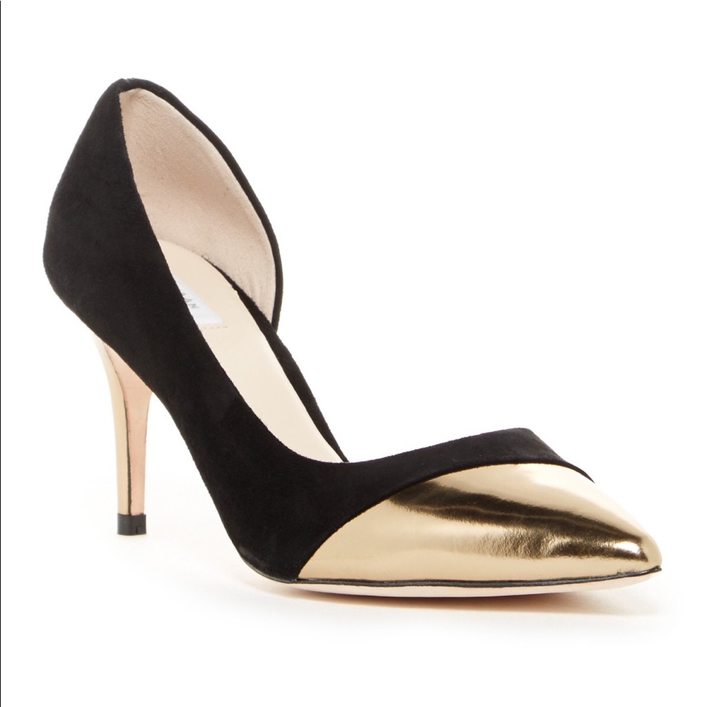 Cole Haan Highline Cap Toe Pump - Gold and Black